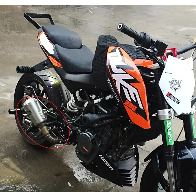 Мотоцикл выхлопной Escape Системы для KTM Duke 200 390 2012 13 14 15 средняя выхлопная труба мотоцикла