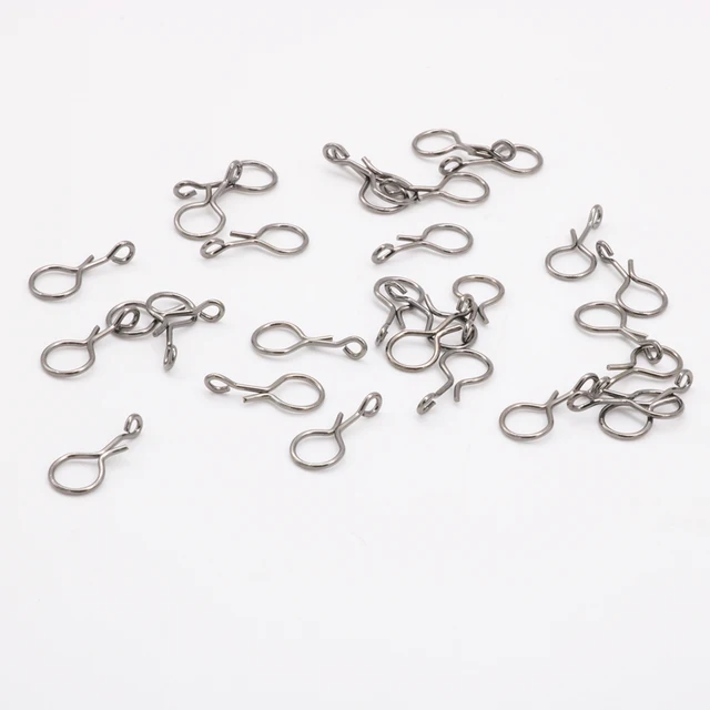 50pcs Fly Fishing Snap Quick Change for Flies Hook Lures Stainless Steel  Lock Black Fishing Snaps Lures Clip Link Swivels Tackle
