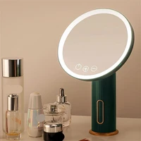 new rechargeable 3 color makeup mirror with led light touch screen mirror stand light travel lamp makeup cosmetic table desk 20