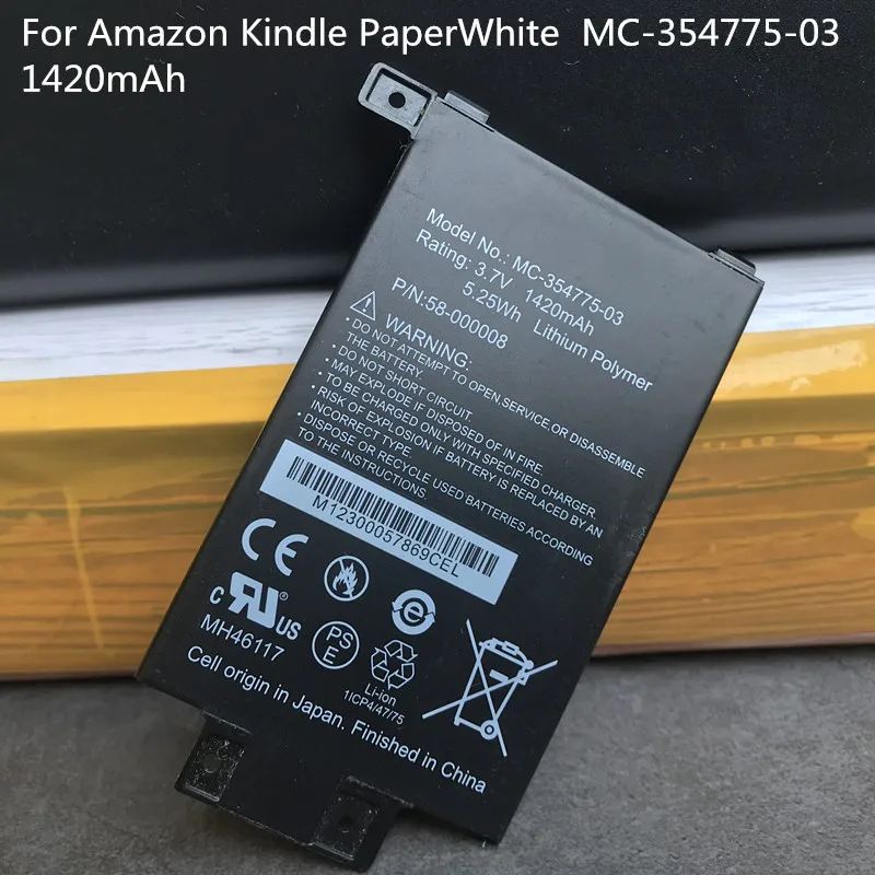 Новый 1420 мА/ч Батарея для Kindle PaperWhite S2011 003 S 58 000008 MC 354775 03 DP75S 000008|battery for|battery 3.7vbatteries