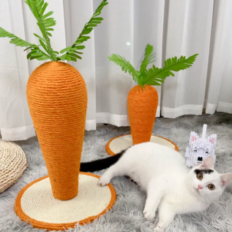 

Cat Tree Tower Carrot Cat Scratching Board Sisal Cat Climbing Post Cat Grinding Claw Post Vertical cat claw sharpener L Size