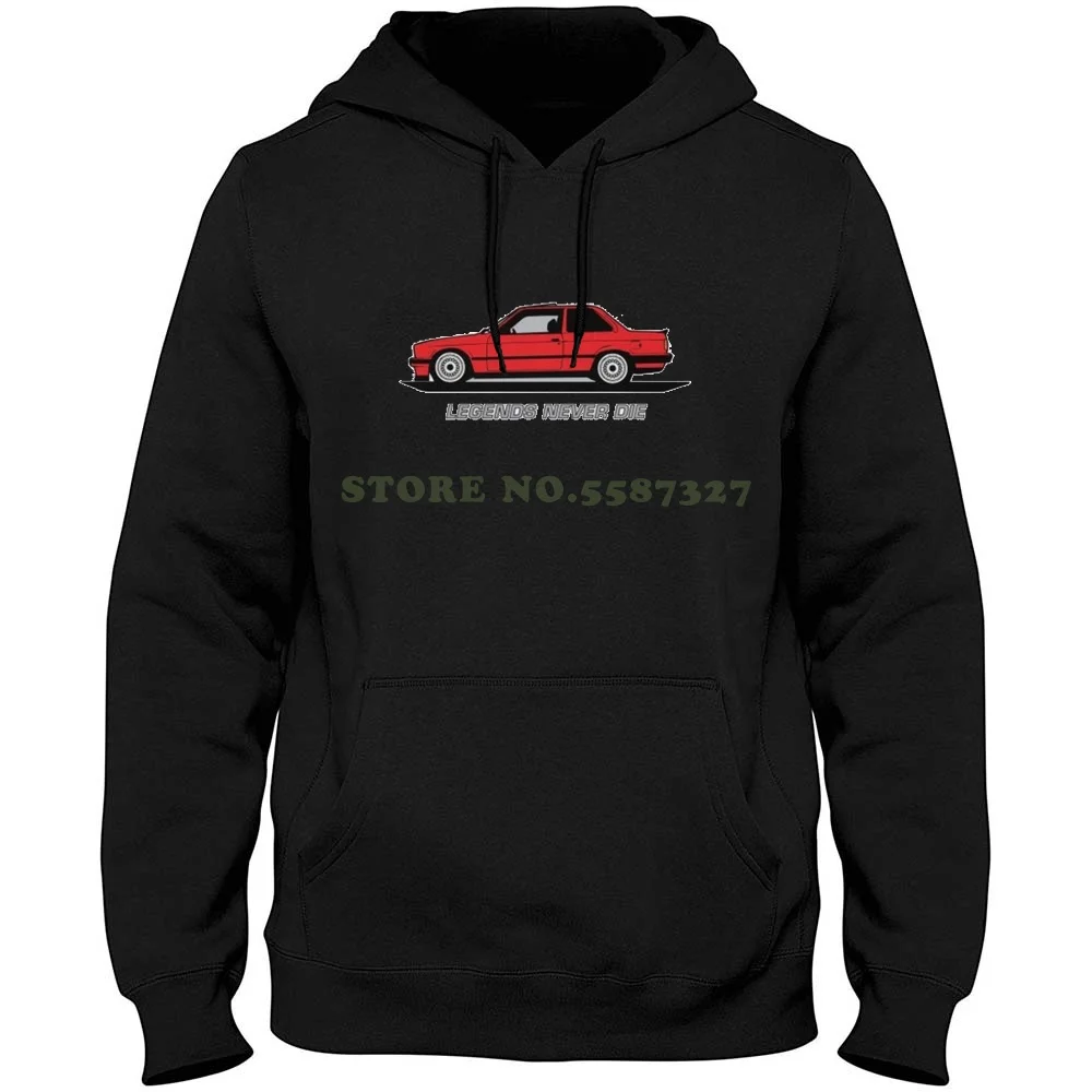 Legend Never Die Classic E30 Car Long Sleeve Hoodie Sweatshirt Germany Cars E30 Oldschool Legend Stance Automovil E46 E36