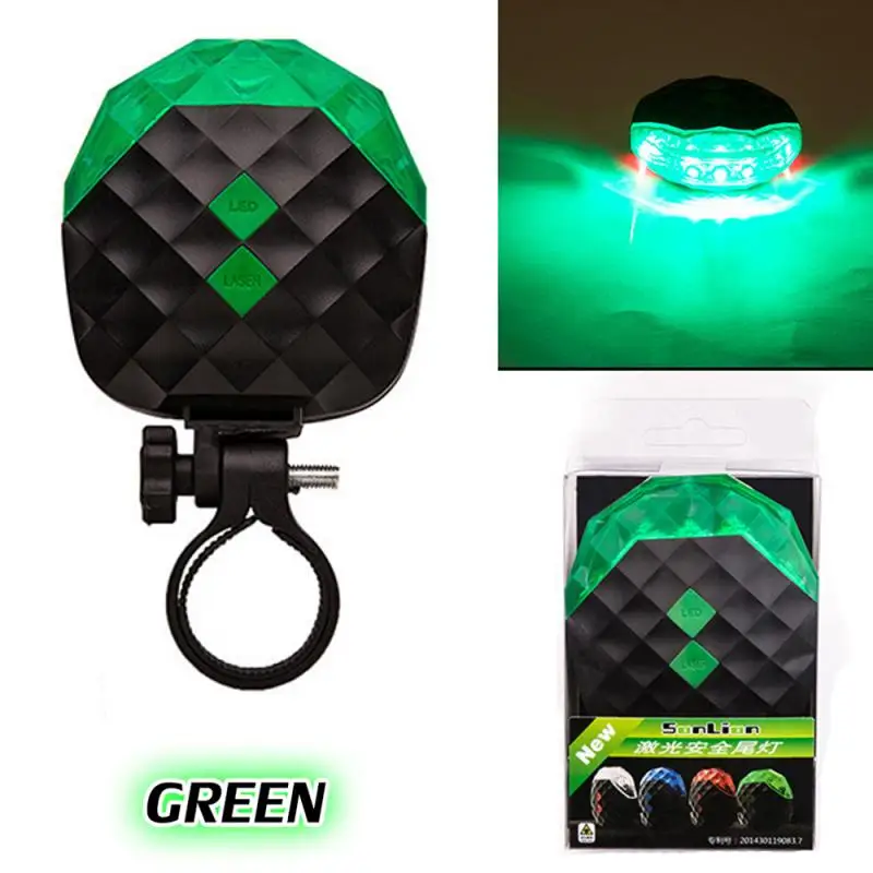 Lampu Sepeda 5 LED + 2 Lampu Belakang Laser LED Lampu Peringatan Belakang Sepeda Lampu Senter Aksesori Bersepeda