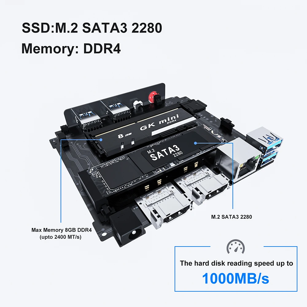 Мини-ПК Beelink GK Mini Windows 10 Pro 2021 года Intel Gemini J4105 J4125 DDR4 8 ГБ ОЗУ 128 Гб SSD 5 8G WiFi 1000M BT4.0 4K