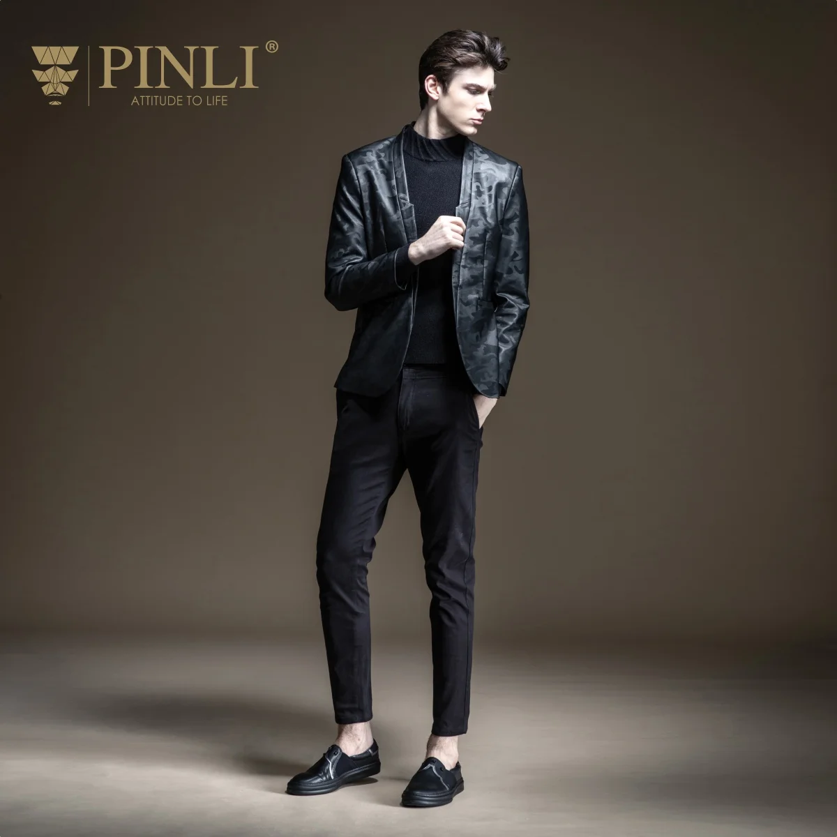 Мужской пиджак камуфляжный с принтом для выступлений на осень B193306227 2019|Пиджаки| |