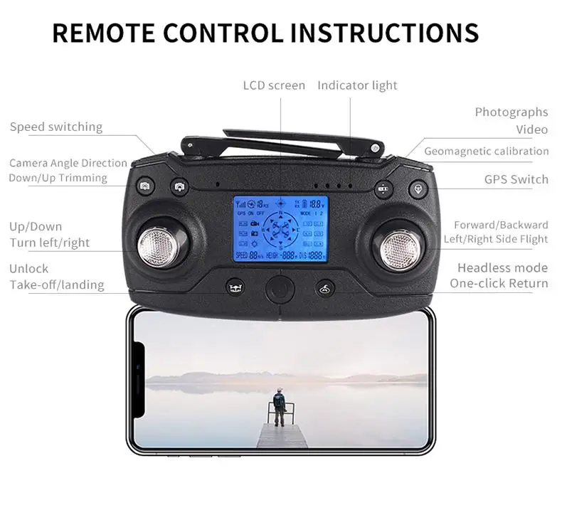LeadingStar X46G Портативный gps 5G WiFi FPV с 4K двойной камерой бесщеточный Радиоуправляемый