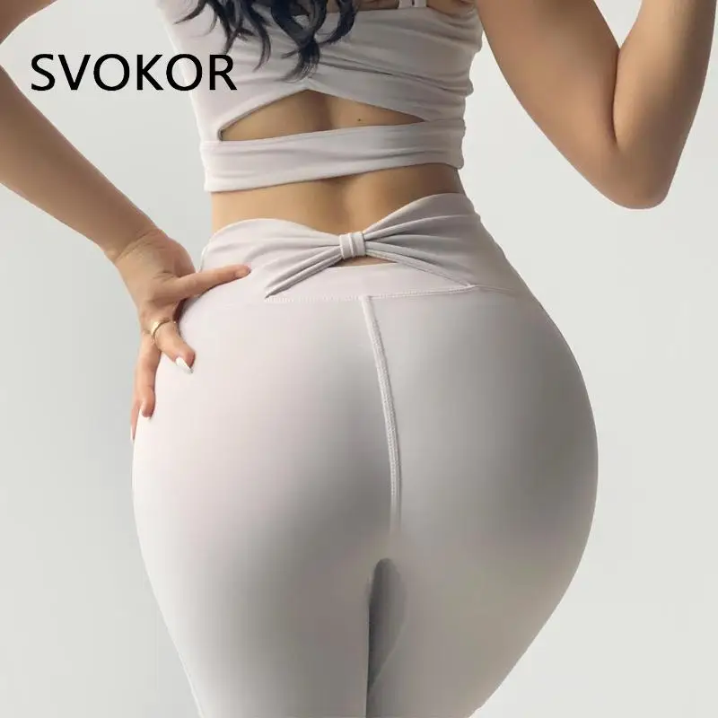 

SVOKOR Sport Legging Women Fitness Sexy Bowknot Push Up Leggings Anti Celulite Tights Gym Woman Leggins High Waist Running