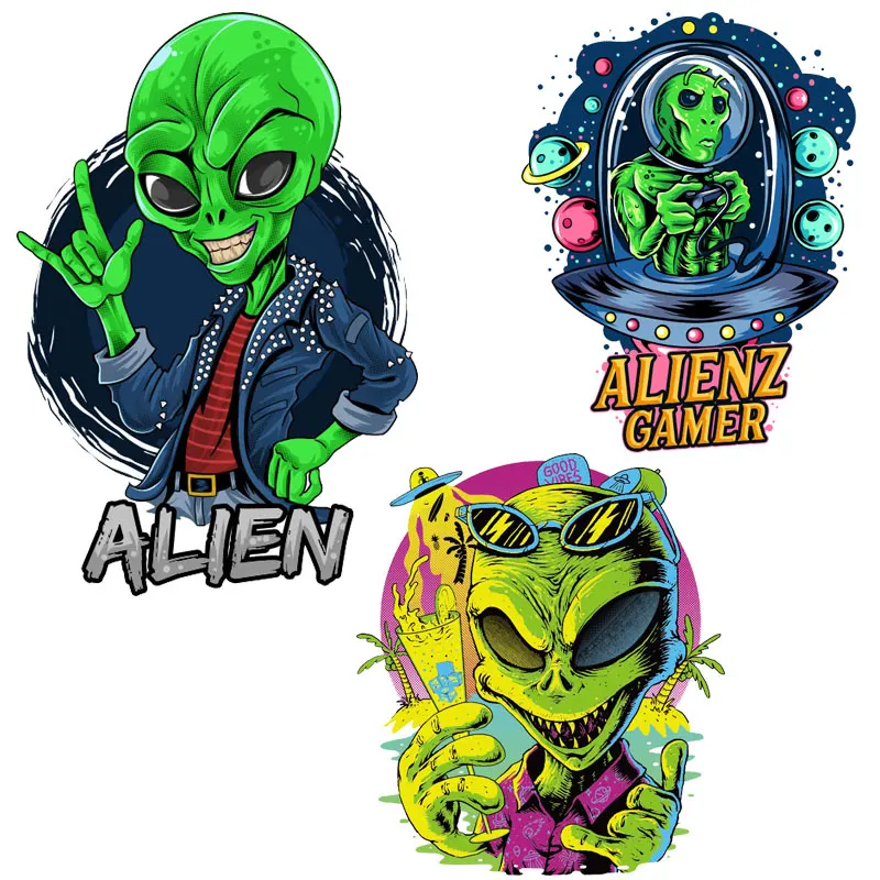 

Alien UFO Patches on Clothes Cartoon Iron on Cute Patches for Clothing Thermoadhesive Stickers Badges for Clothes Heat Transfers