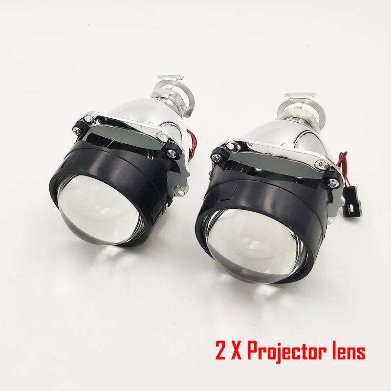 Only lens Автомобильный стиль 2,5 дюймов универсальные линзы проектора bi Xenon Серебряный кожух H1 HID ксеноновая лампа H4 H7 мотоцикл Модифицированная фара - Цвет: Only lens