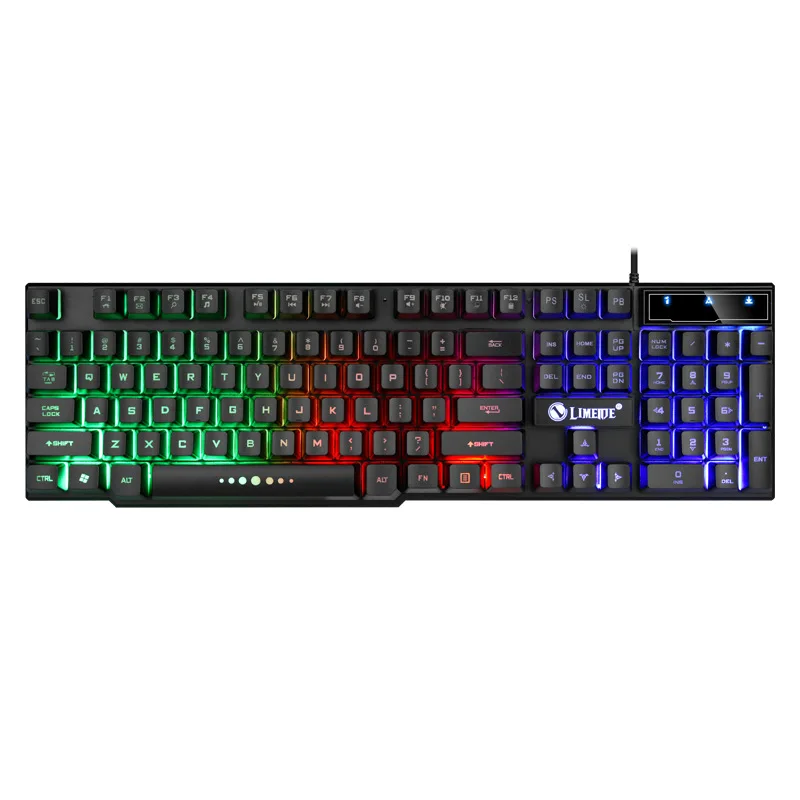 Проводная игровая клавиатура с подсветкой механическая радужной USB 104