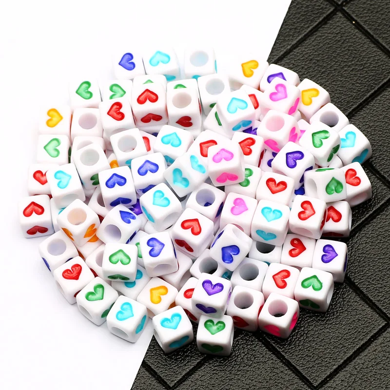 6 мм Смешанные акриловые бусины букв алфавита Square Cube Свободные Spacer Бусины для