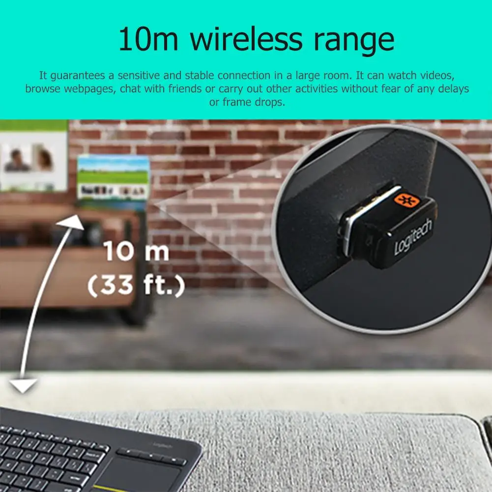 Logitech K400 Plus беспроводная сенсорная клавиатура с тачпадом для ПК ноутбука Android Smart TV
