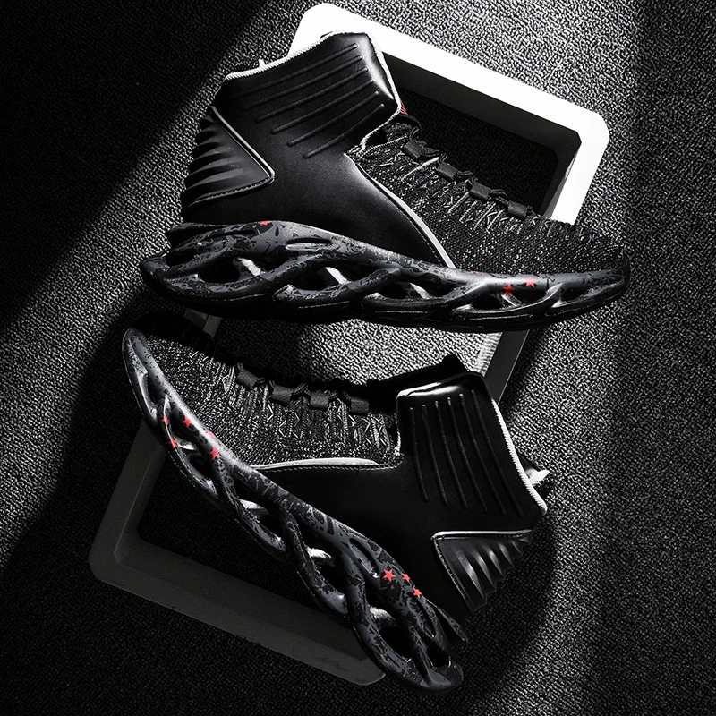 

sneakers men high top black white chunky 2019 fashion casual shoes red trend brand sock tenis masculino adulto male breathable