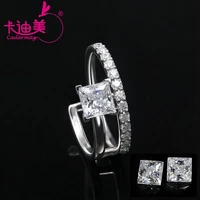 cadermay trendy moissanite 18k gold ring au750 5 5x5 5mm princess moissanite diamond ring women luxury engagement gold ring