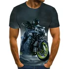 2021 крутая гоночная искусственная мотоциклетная 3D Футболка с принтом, летние модные топы, футболка в стиле панк, Мужская искусственная одежда
