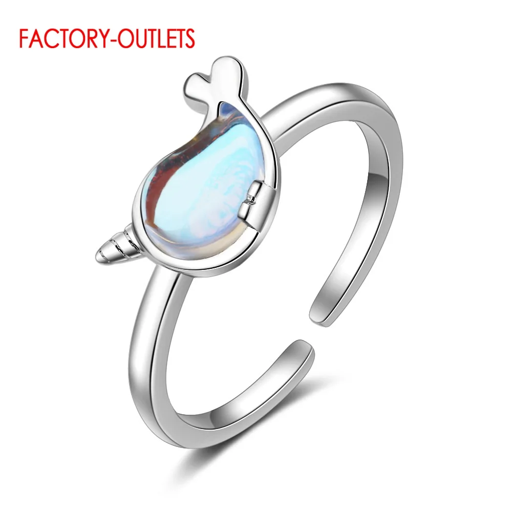 

Кольцо женское из серебра милые, в Корейском стиле пробы, с рисунком Кита