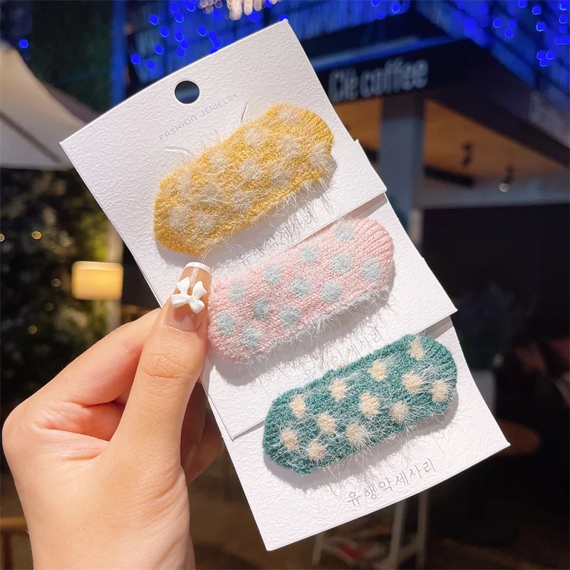 

Заколки для волос с плюшевой шерстью для девочек, Осень-зима, детские заколки для волос, Детские заколки, аксессуары для волос, 3 шт./компл.