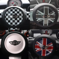 union jack steering wheel center panel car sticker for mini cooper one r55 r56 r57 r58 r60 car styling accessories interior trim