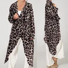 Женские топы и блузки Celmia, винтажные Асимметричные рубашки с леопардовым принтом и воротником-хомутом, Осенние повседневные женские блузки с длинным рукавом, 2021