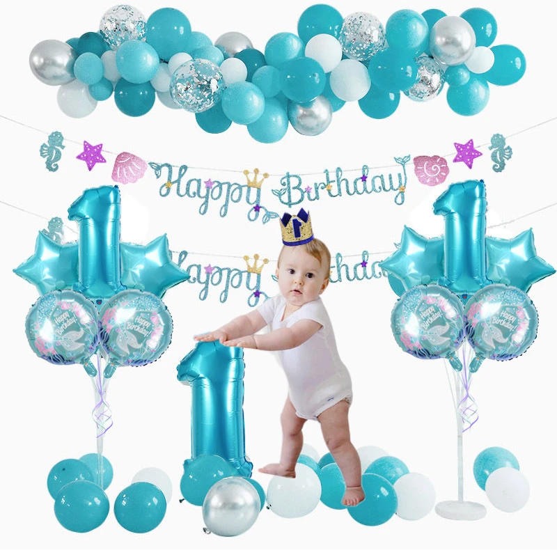 Baby Shower Decorations Balloons Birthday Foil Latex balloons Party Kids 2nd 1st Balloon First | Дом и сад