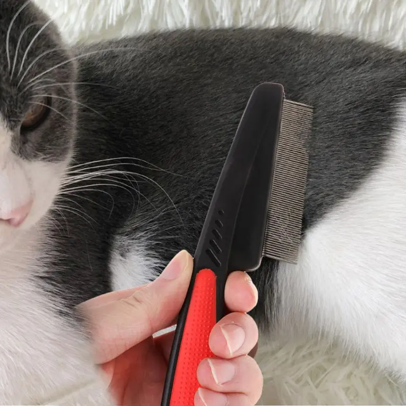

Pet Grooming Comb Teeth Shedding Hair Flea Lice Removal Brush Dog Cat Supplies