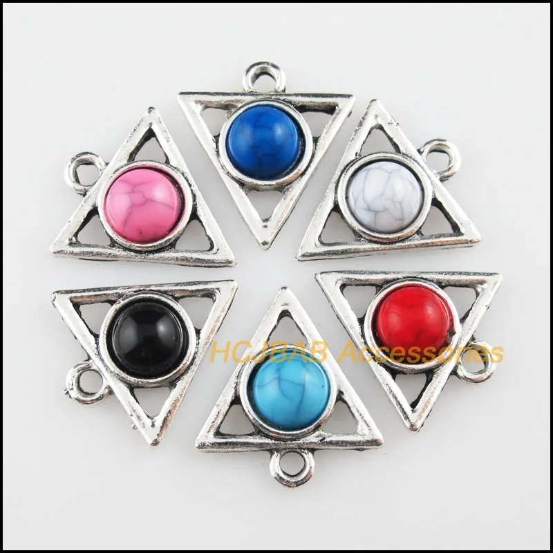 Модные 12 шт. в упаковке новое треугольное Смешанные Подвески Акриловые круглые