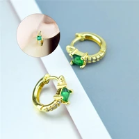 women earrings fashion zircon round 2 color ear clip romantic party jewelry for girlfriend gifts best selling 2021