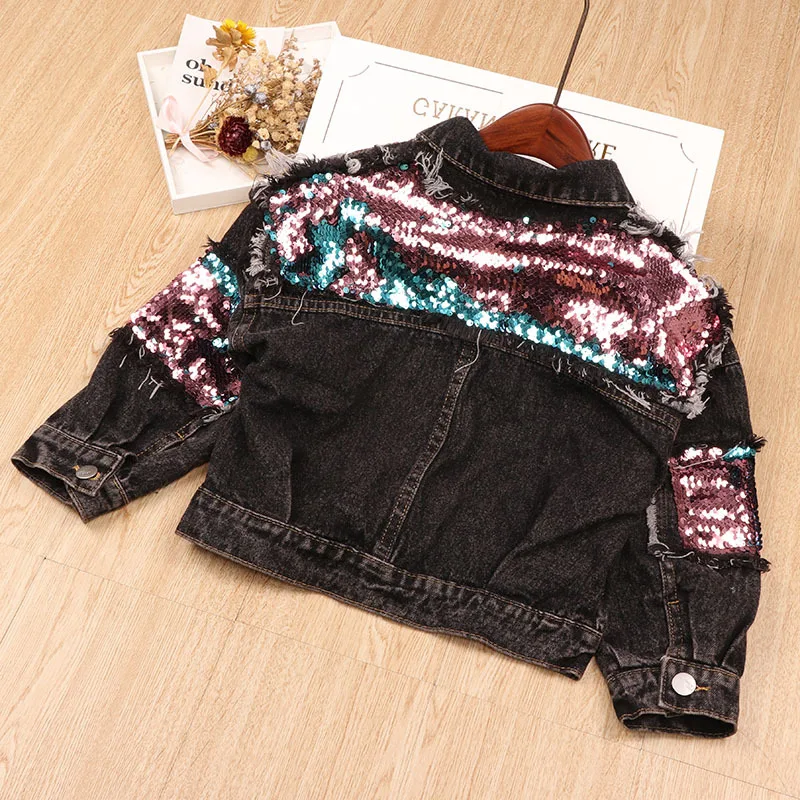 Babyinstar Spring Kids Coats For Girls Children Clothing Sequins Deign Jacket Baby Girls Clothes Boys Denim Jacket Outwear