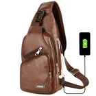 Сумки на плечо с USB-зарядкой для мужчин, дорожный нагрудной мессенджер через плечо с защитой от кражи, портфель для школы