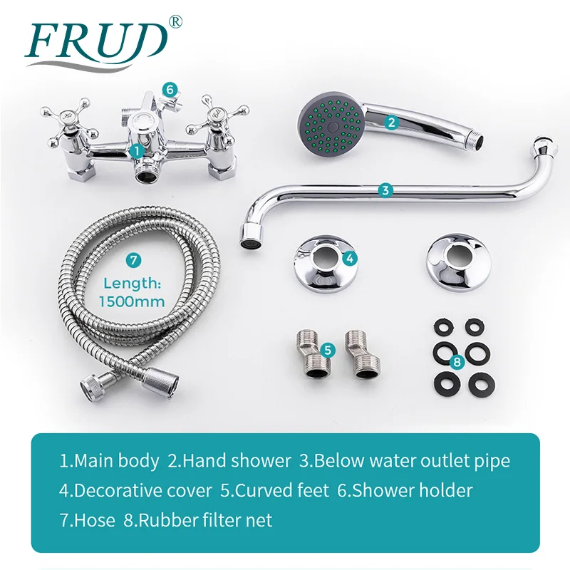 

FRUD bathroom shower faucet bathtub Waterfall Hot Cold Water Mixer Tap Bath Shower Faucet Tap Wall Mount Robinet Baignoire