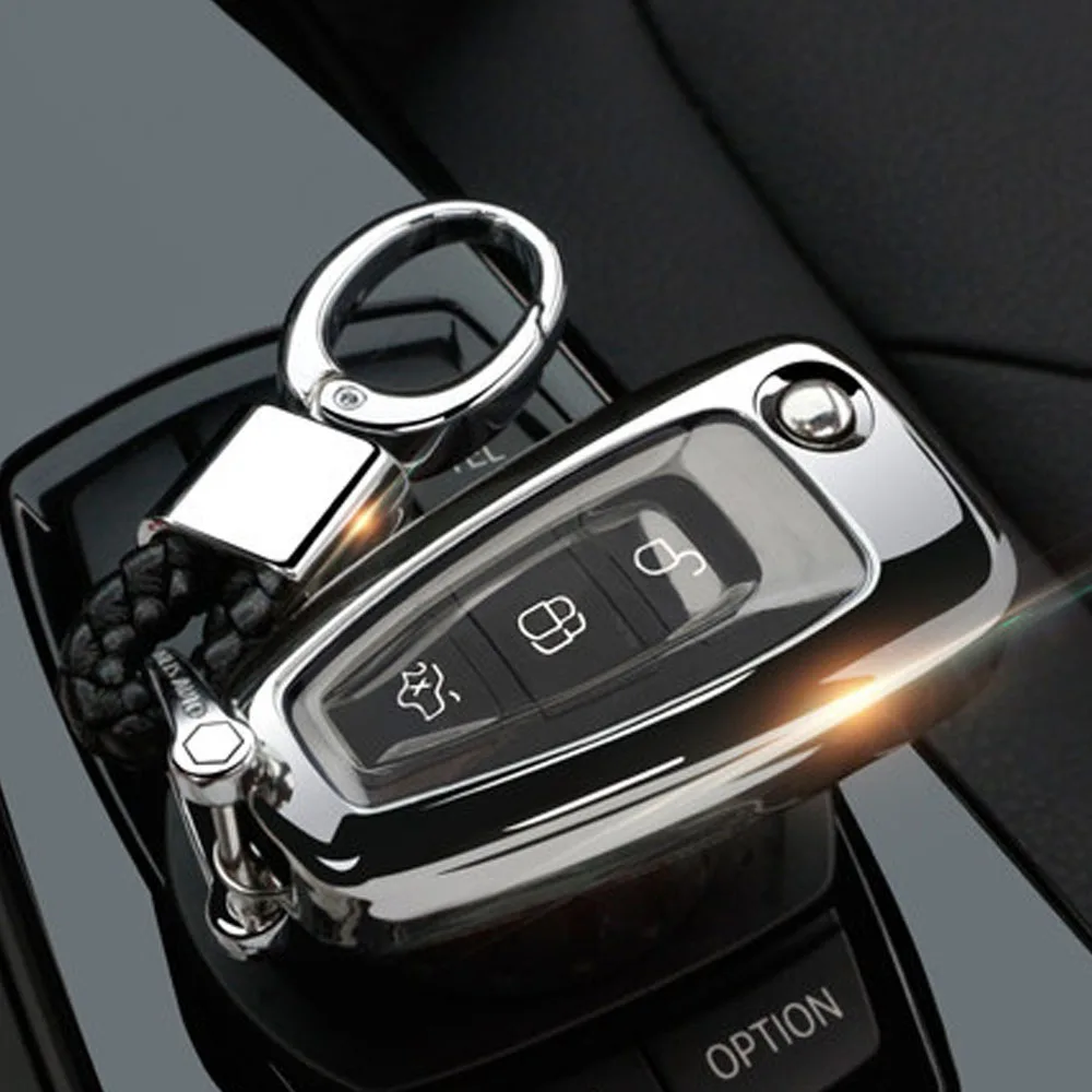 

TPU Flip Key Cover Remote Case Fob Fit For Ford Focus MK3 Mondeo Fiesta Kuga ECOSPORT ESCAPE RANGER C-Max S-Max