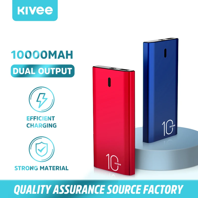 Kivee 10000mAh Power Bank Portable Charger External Battery Powerbank for iPhone 13 Pro Max Xiaomi mi Redmi Samsung Pover bank