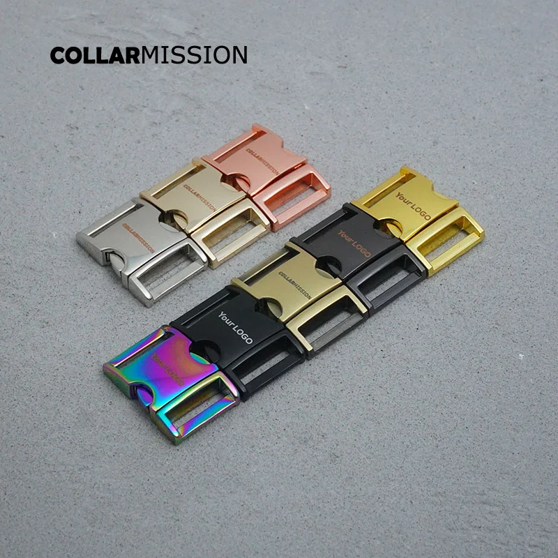 10 unids/lote alta calidad lado grabado liberaci&oacute;n hebilla de metal DIY collares de perro a duradera cerradura de seguridad de 20mm correas de 8 tipos-2