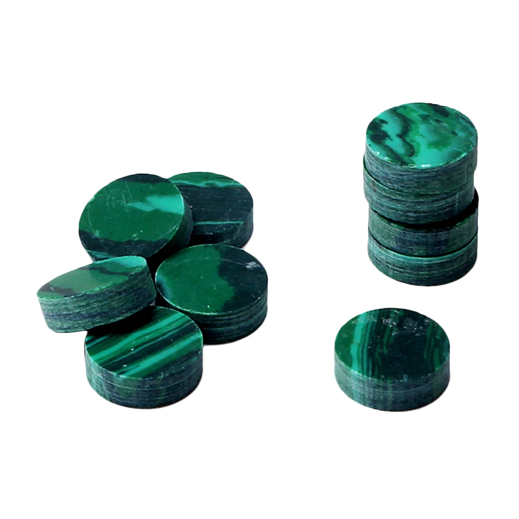 

10 Green Malachite Freboard Inlay Stickers Dots Decal 6.3 X 2 Mm for Guitar
