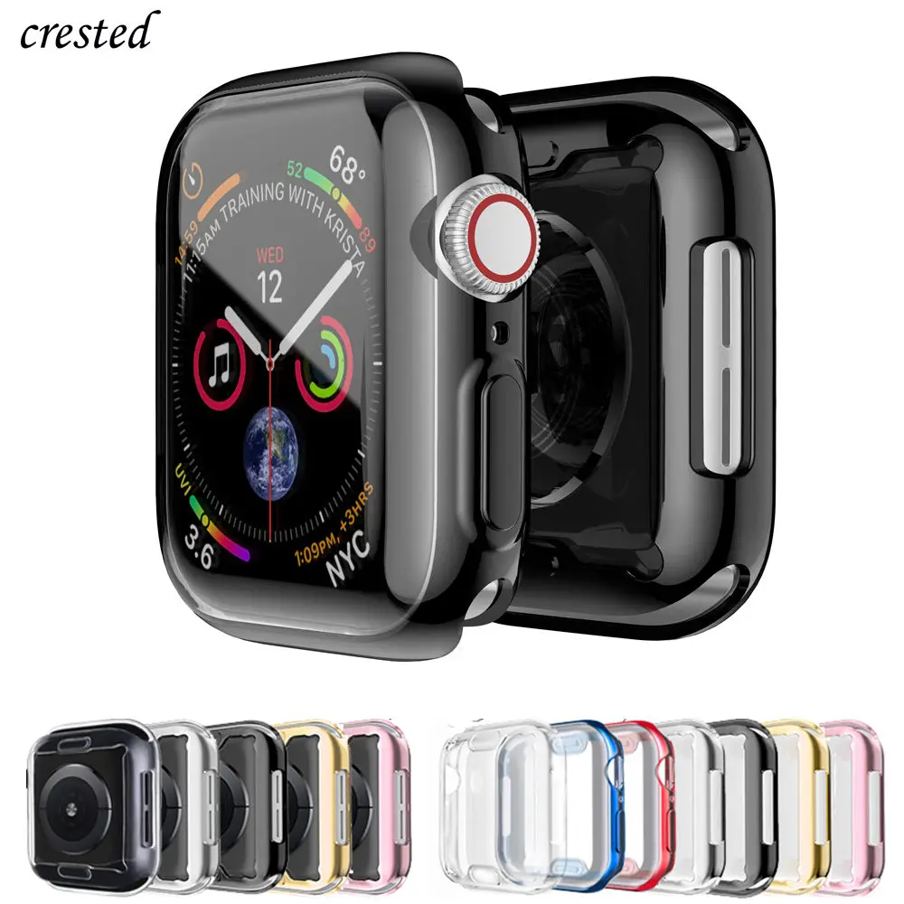 Чехол для Apple Watch чехол 44 мм/40 мм iWatch 3 42 мм/38 аксессуары ТПУ бампер защита экрана watch