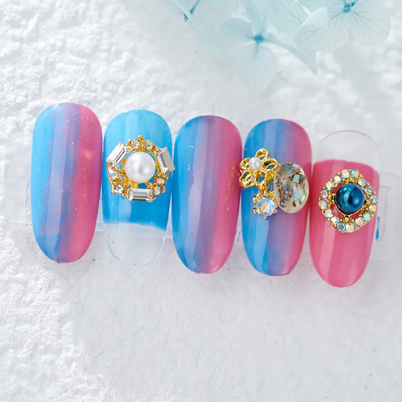 20 шт новая горячая мода металлическая окантовка круглый градиент пламя жемчуг