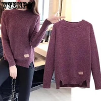 womens sweaters knitted pullover autumn winter loose tops female sweater soft warm knit sweater long sleeve o neck plus size