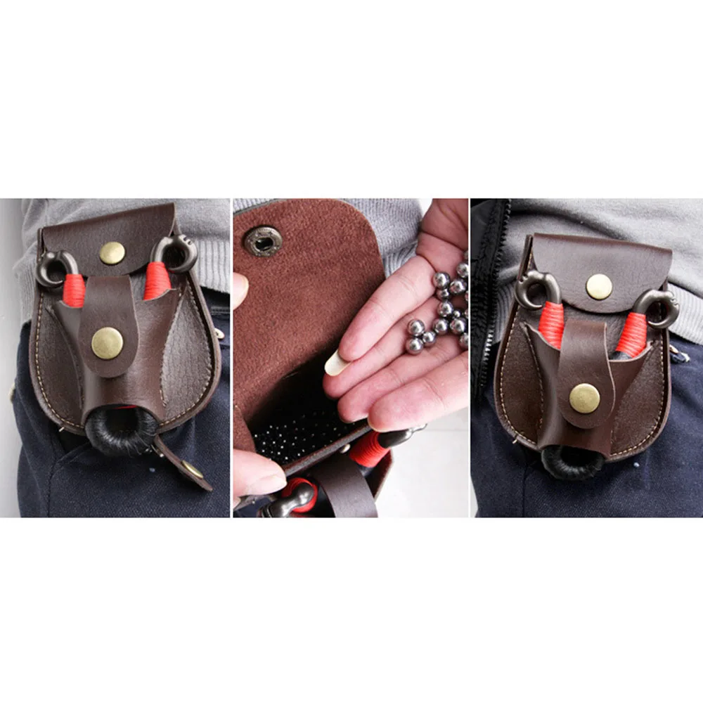 

Outdoor Hunting Slingshot Catapult Belt Pouch Bag Leather Case Waist Bag Pouch for Catapult Slingshot Steel Balls Ammo Games