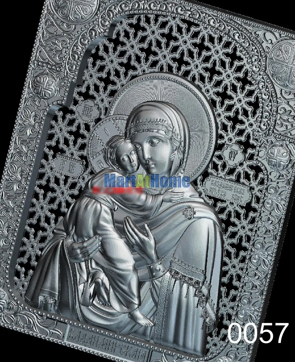 

3D Model STL File Round Carving Drawing Virgin Mary for CNC Router Engraving & 3D Printing Relief