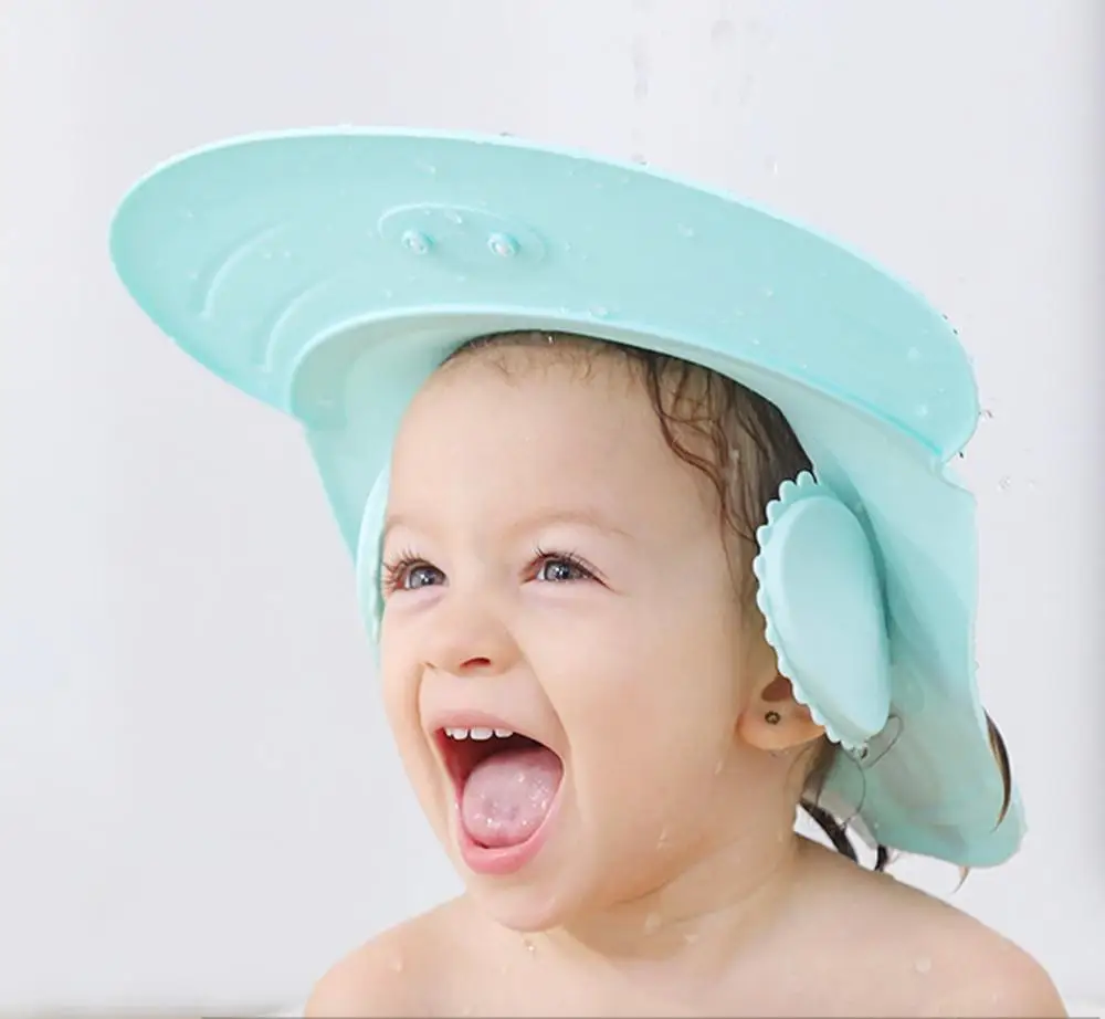 Регулируемая силиконовая детская шапочка для душа детский козырек ванны защита