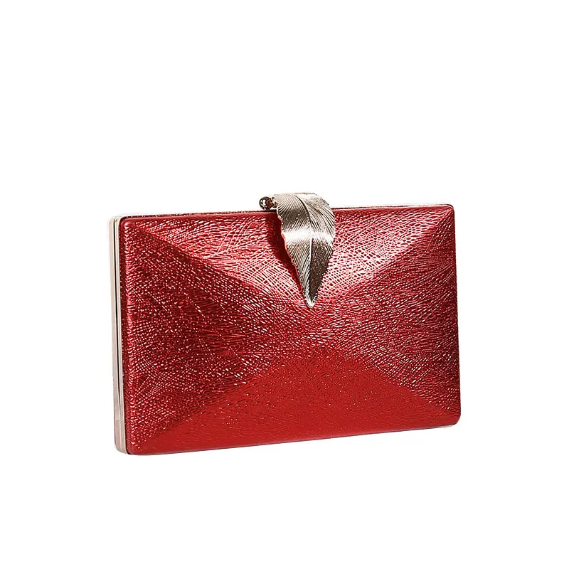 

Women's Luxury Wedding Clutch Bag Gold Purse Ladies Handbag Party Purse For Bridal Metal Leaf Lock Shoulder Bag