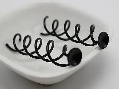 

10 Black Spiral Spin Screw Bobby Pin Hair Clip Twist Barrette 50mm with Bowl Pad