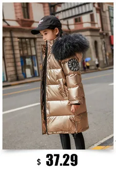 30 degrees Children Baby girl clothing Winter Thicken Parka Kids Faux Fur Hooded Coat Plus velvet Jackets clothes snowsuit