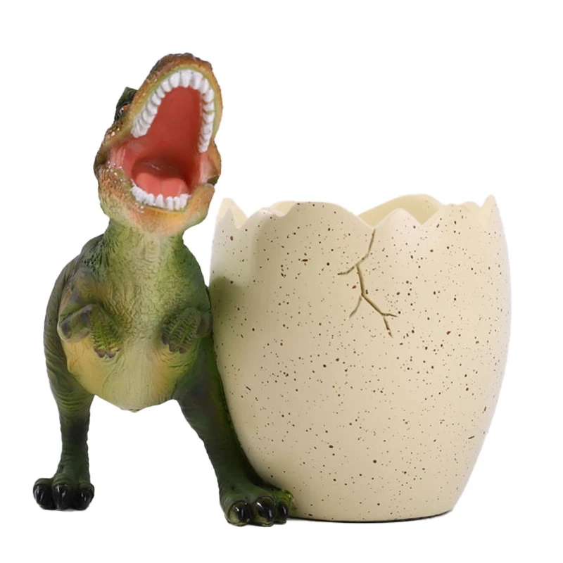 

Creative Cartoon Dinosaur Pen Container Storage Box Desktop Lovely Decoration Resin Crafts