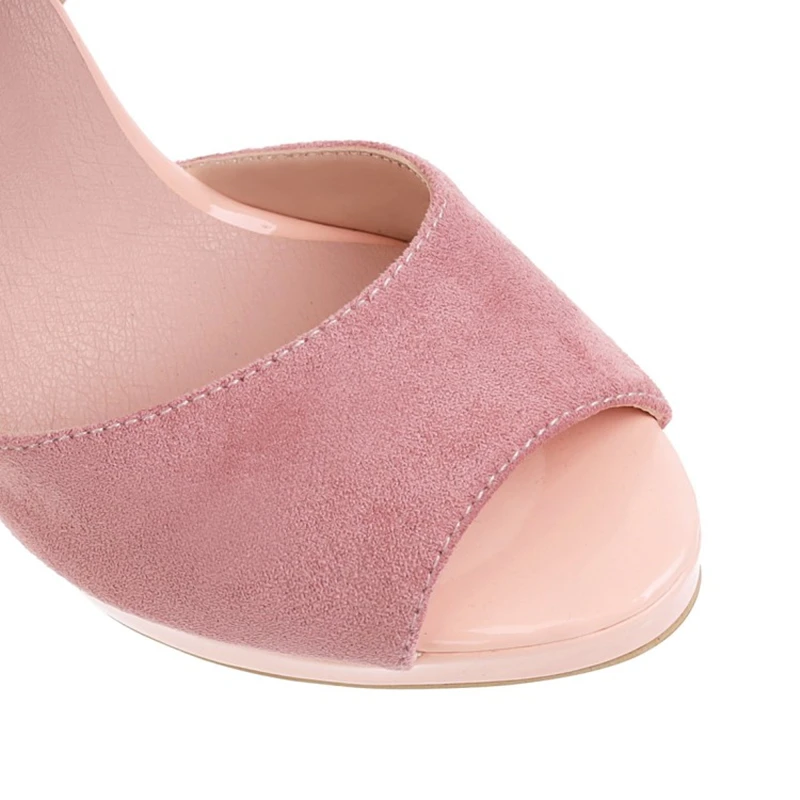 Сандалии MKKHOU женские с открытым носком замша высокий каблук 12 см открытый модная