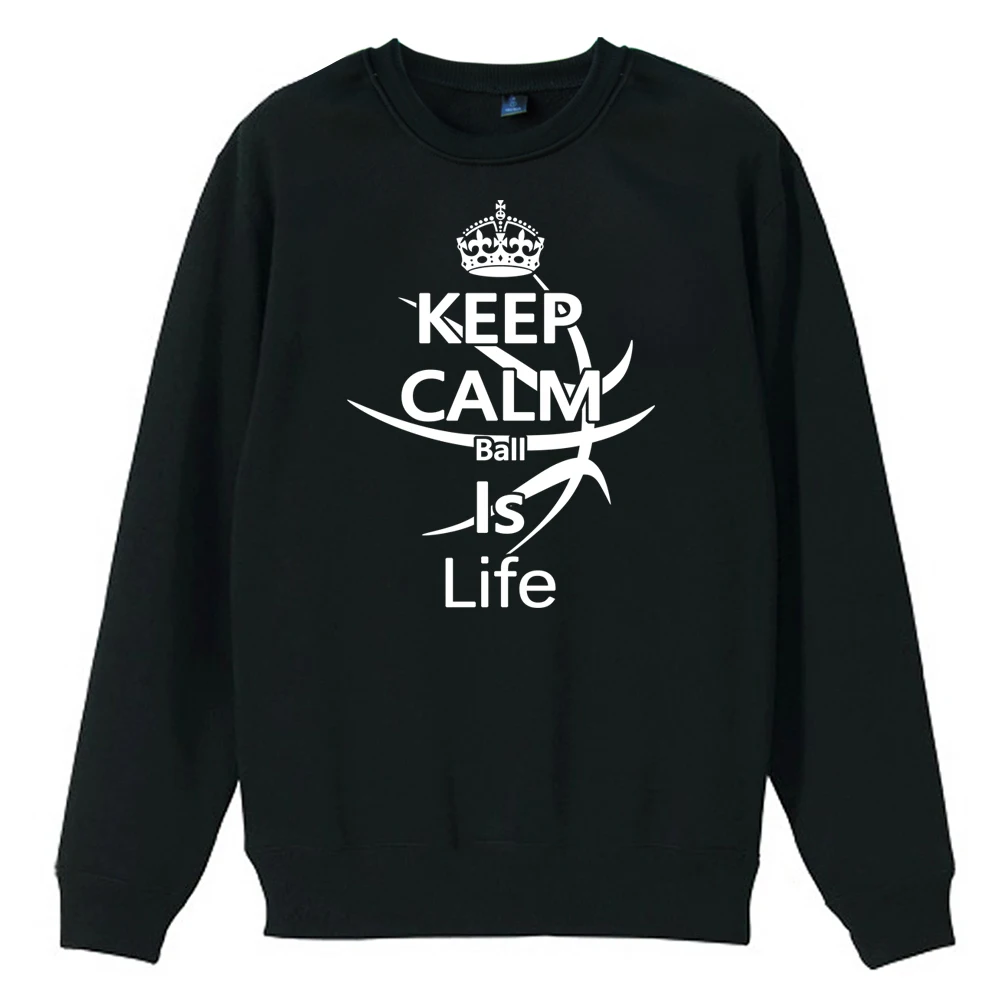 

Баскетбольная императорская корона с надписью Keep Calm Ball Is Life для мальчиков мужская толстовка с круглым вырезом одежда для пары пуловер флисо...
