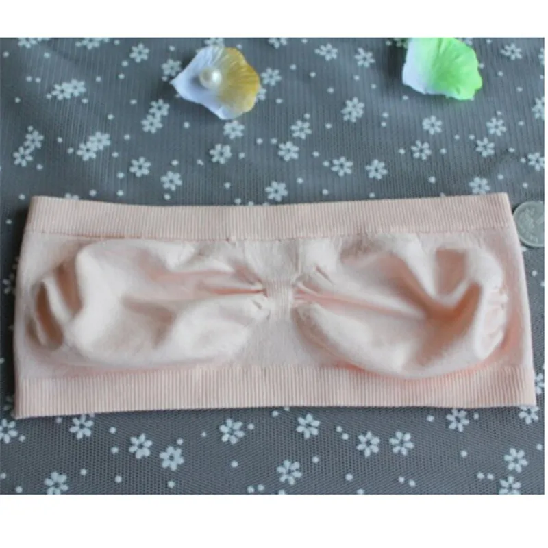 Женский тонкий бесшовный бюстгальтер без бретелек удобный подкладки на