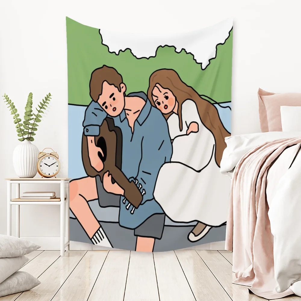 

Lover Tapestry Wall Sheet Large Blanket Bedroom Dorm Decor Backdrop Wall Cloth Girl Wall Carpet