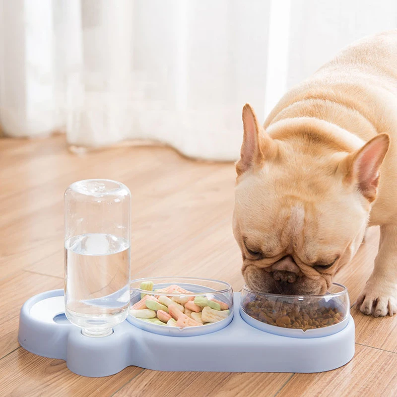 

Pet Bowl Dog Double Bowls Automatic Water Container Food Dispenser Cat Feeder Food Bowls Drinking Raised Stand Dish for Cat Dog