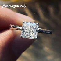 pansysen 100 925 sterling silver 6mm tiny created moissanite diamond rings for women wedding engagement women fine jewelry ring